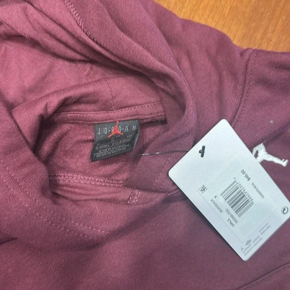 NWT Nike Jordan Girls Bordeaux Hoodie - size small - Picture 5 of 6
